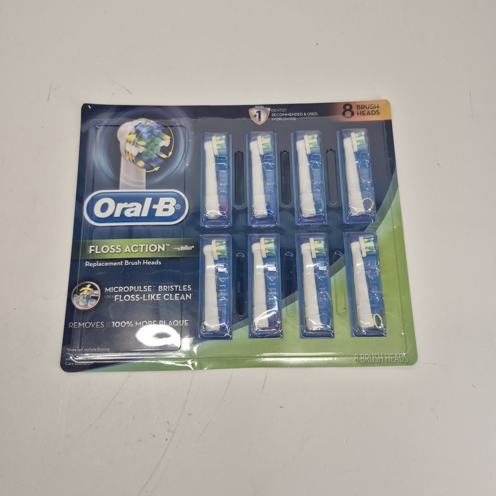Oral-B Floss Action MaxClean Refill Toothbrush Heads Replacement Pack of 8 Brush